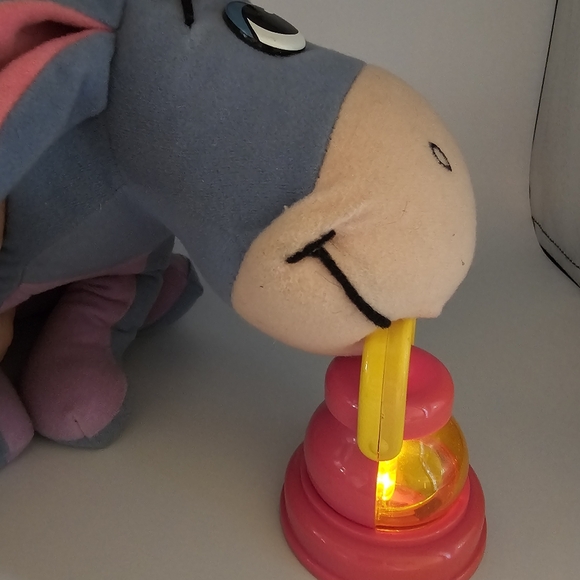 VTG 1998 Disney Mattel Winnie the Pooh Eeyore Lantern Lights Up Plush 8" Works - Picture 4 of 6
